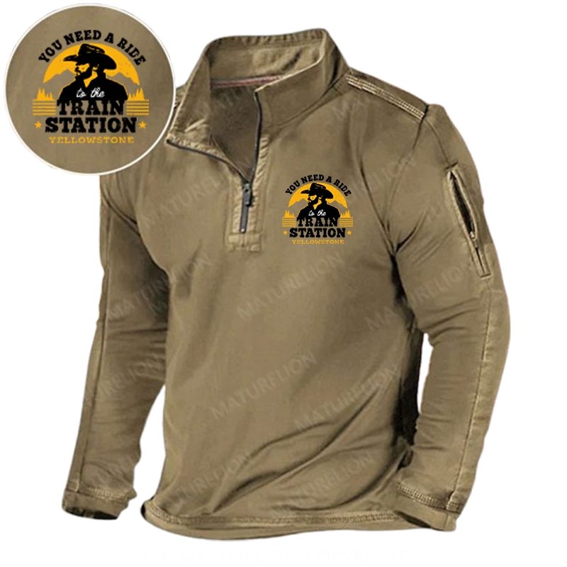 Maturelion Men's Henley Shirt You Need a Ride to the Train Station Henley Shirt