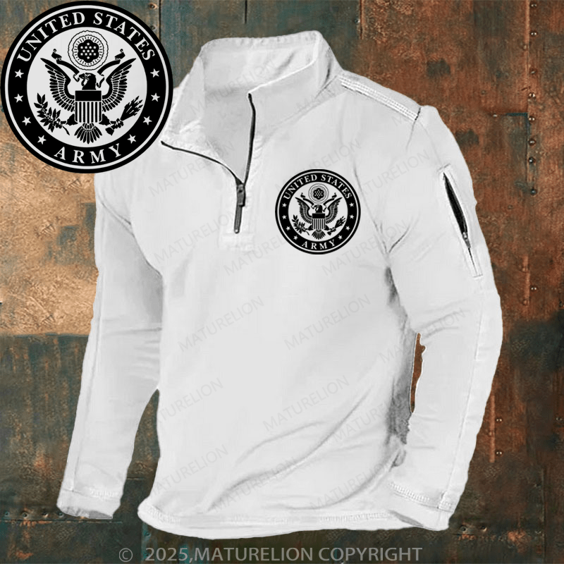 Maturelion Men's Henley Shirt United States Army Henley Shirt