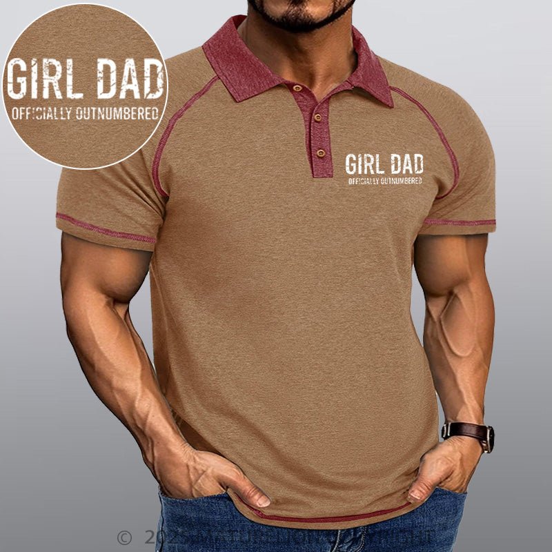 Maturelion Men's Polo Shirt Girl Dad All Day Every Day Polo Shirt