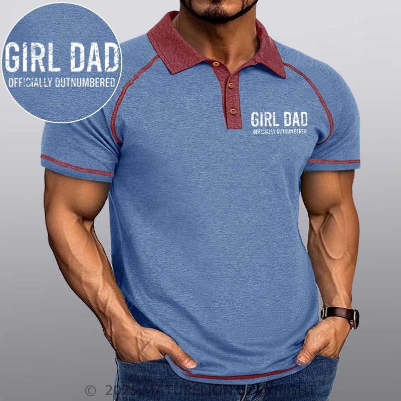 Maturelion Men's Polo Shirt Girl Dad All Day Every Day Polo Shirt
