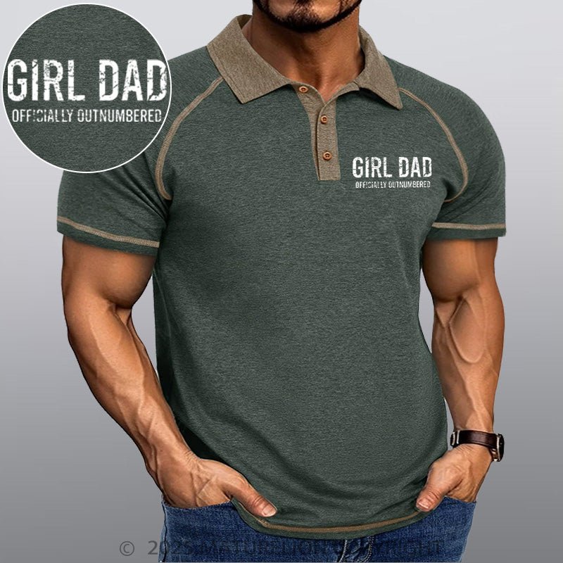 Maturelion Men's Polo Shirt Girl Dad All Day Every Day Polo Shirt