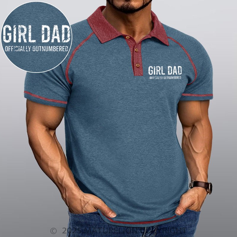 Maturelion Men's Polo Shirt Girl Dad All Day Every Day Polo Shirt