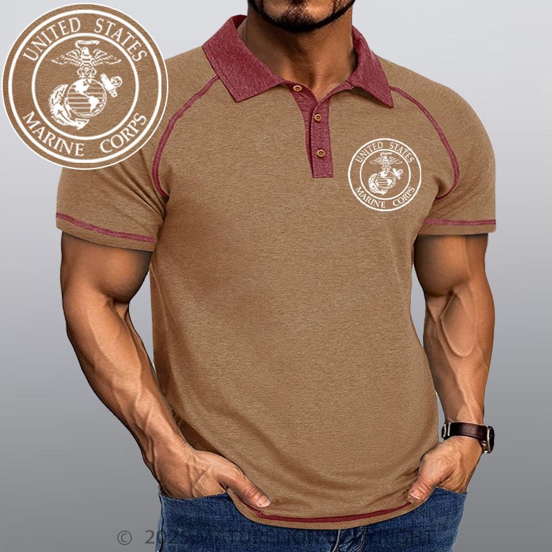 Maturelion Men's Polo Shirt United States Marine Crops Polo Shirt