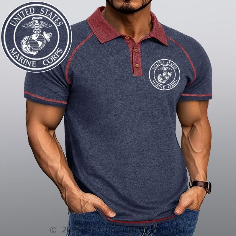 Maturelion Men's Polo Shirt United States Marine Crops Polo Shirt