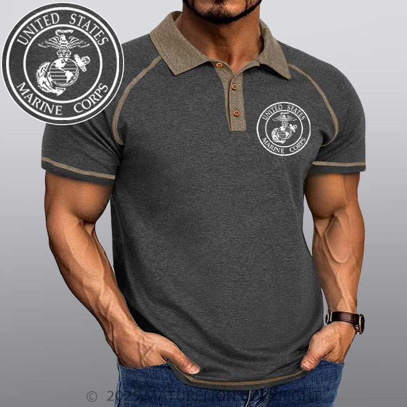 Maturelion Men's Polo Shirt United States Marine Crops Polo Shirt
