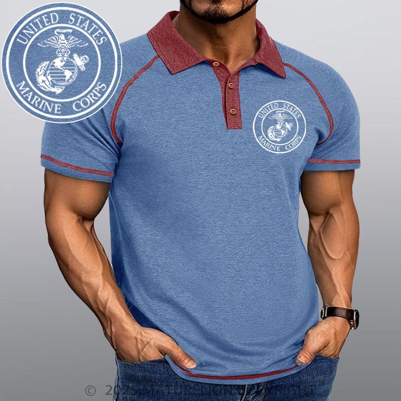 Maturelion Men's Polo Shirt United States Marine Crops Polo Shirt
