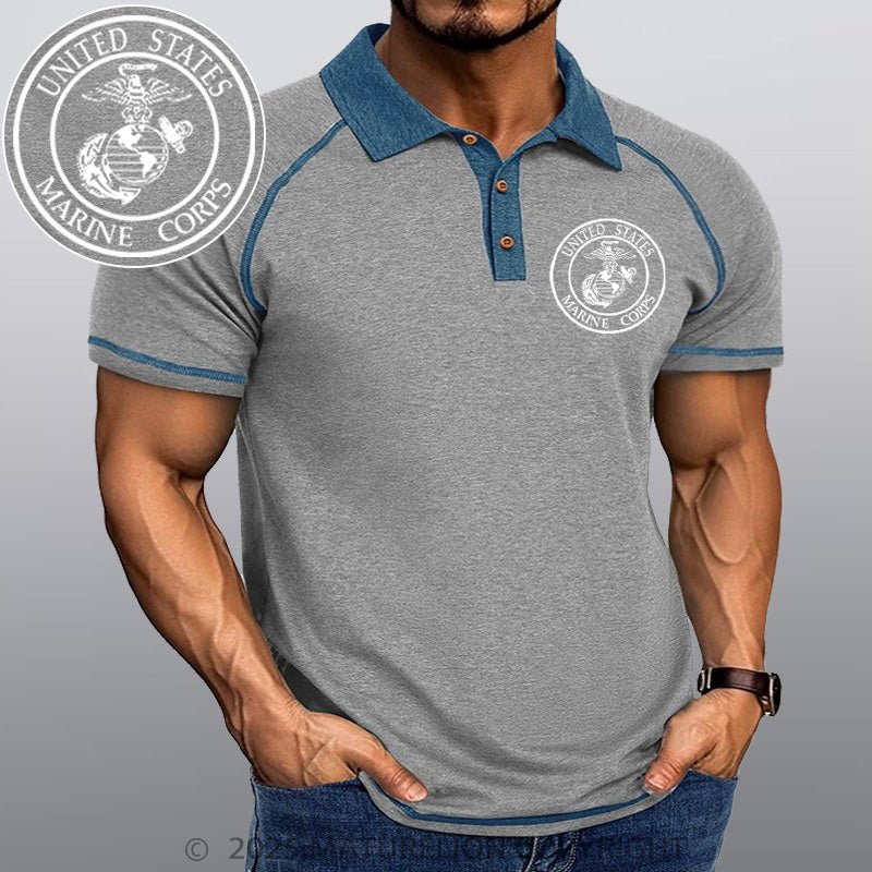 Maturelion Men's Polo Shirt United States Marine Crops Polo Shirt