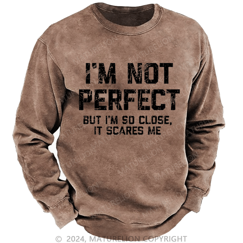 Maturelion Men's Sweatshirt I'm Not Perfect But I'm So Close It Scares Me Custom Sweatshirt