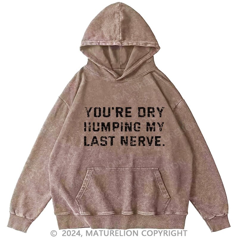 Maturelion You're Dry Humping My Last Nerve Men's DTG Printing Washed Custom Hoodie