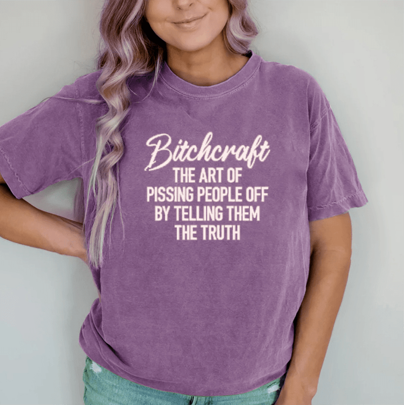 Maturelion B*craft The Art Of Pissing People Off By DTG Printing Washed Cotton T-Shirt