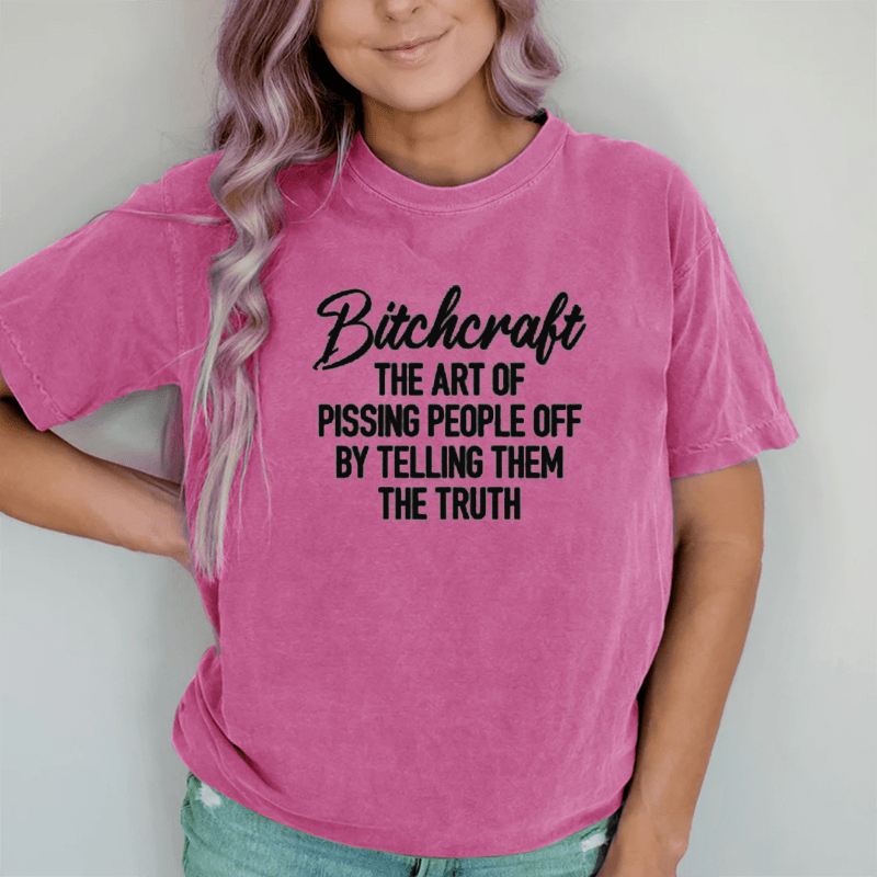 Maturelion B*craft The Art Of Pissing People Off By DTG Printing Washed Cotton T-Shirt