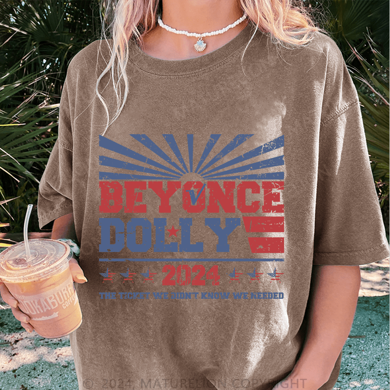 Maturelion Beyonce Dolly 2024 DTG Printing Washed Cotton T-Shirt