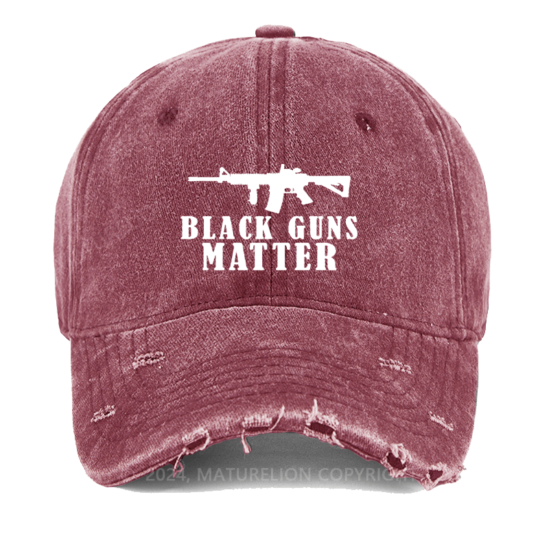 Maturelion Black Guns Matter Washed Vintage Cap
