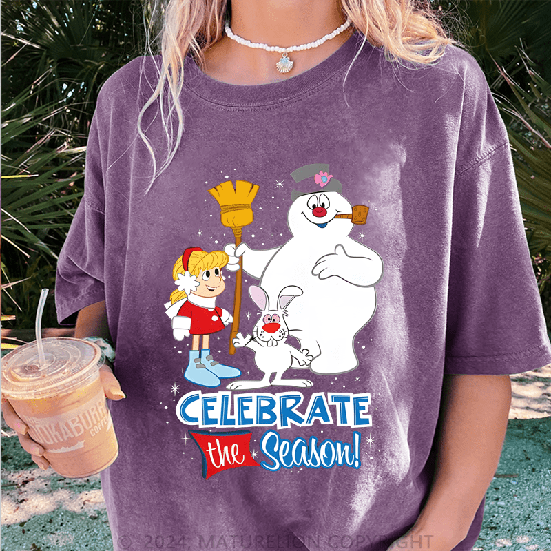Maturelion Christmas T-Shirt Celebrate The Season Women T-Shirt