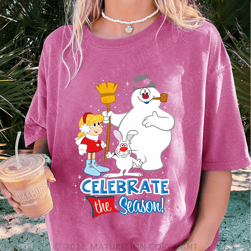 Maturelion Christmas T-Shirt Celebrate The Season Women T-Shirt