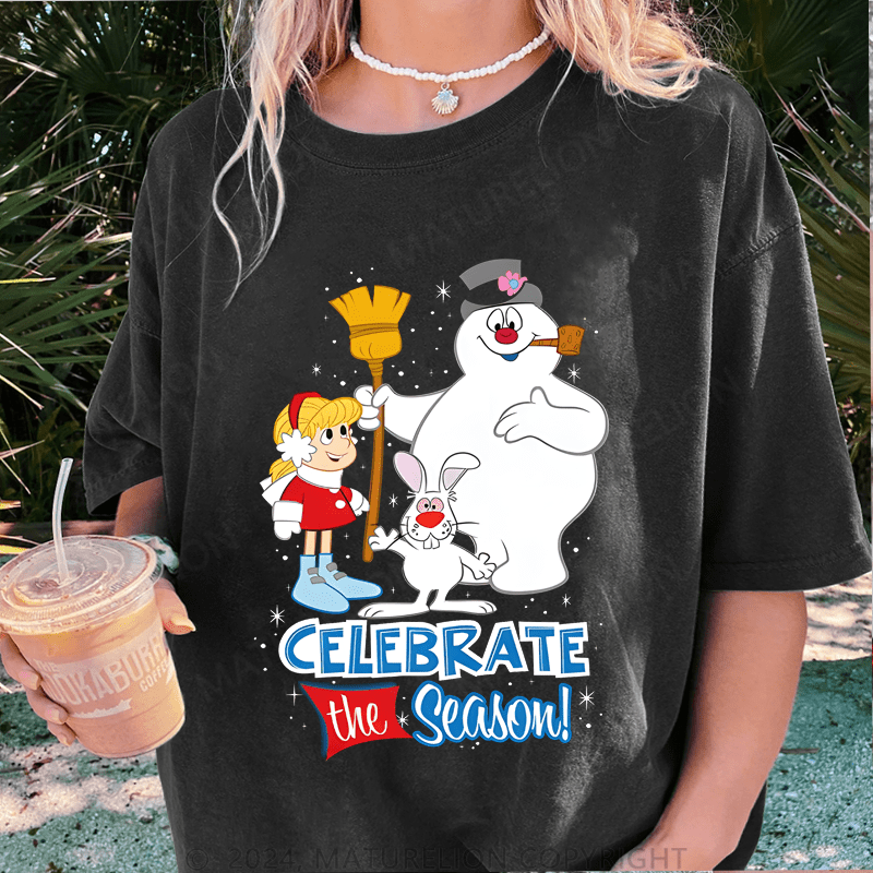 Maturelion Christmas T-Shirt Celebrate The Season Women T-Shirt