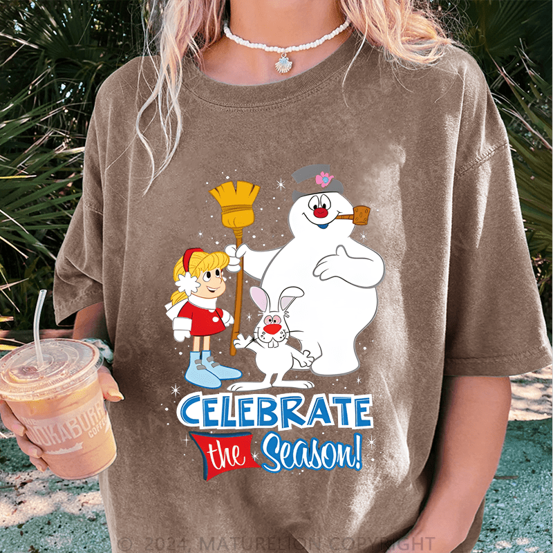 Maturelion Christmas T-Shirt Celebrate The Season Women T-Shirt