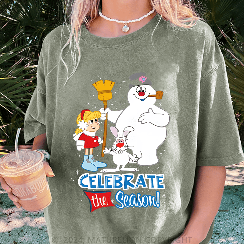 Maturelion Christmas T-Shirt Celebrate The Season Women T-Shirt