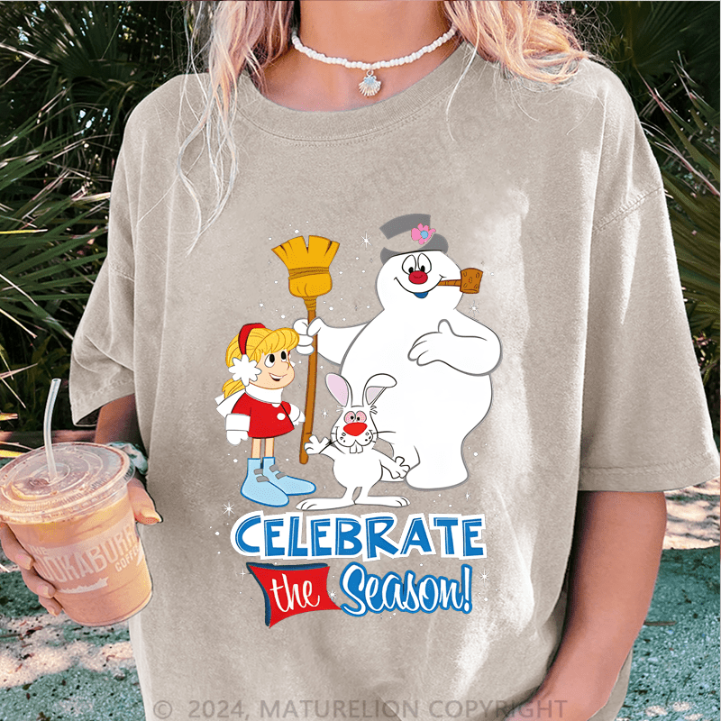 Maturelion Christmas T-Shirt Celebrate The Season Women T-Shirt