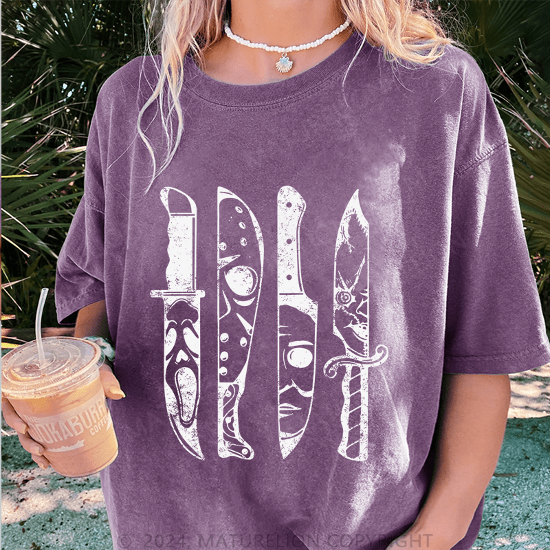 Maturelion Funny DTG Printing Washed Cotton T-Shirt