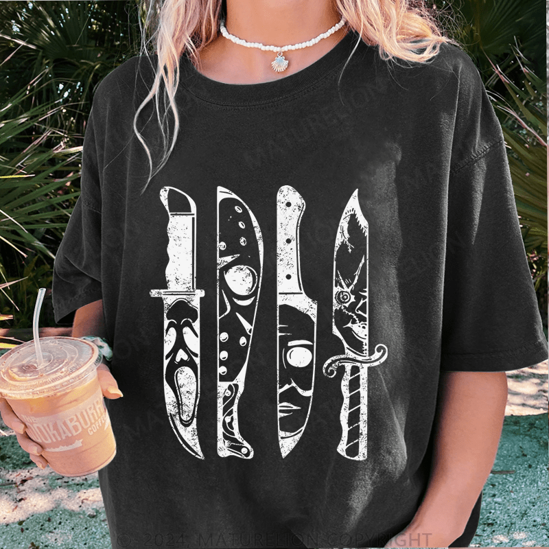 Maturelion Funny DTG Printing Washed Cotton T-Shirt