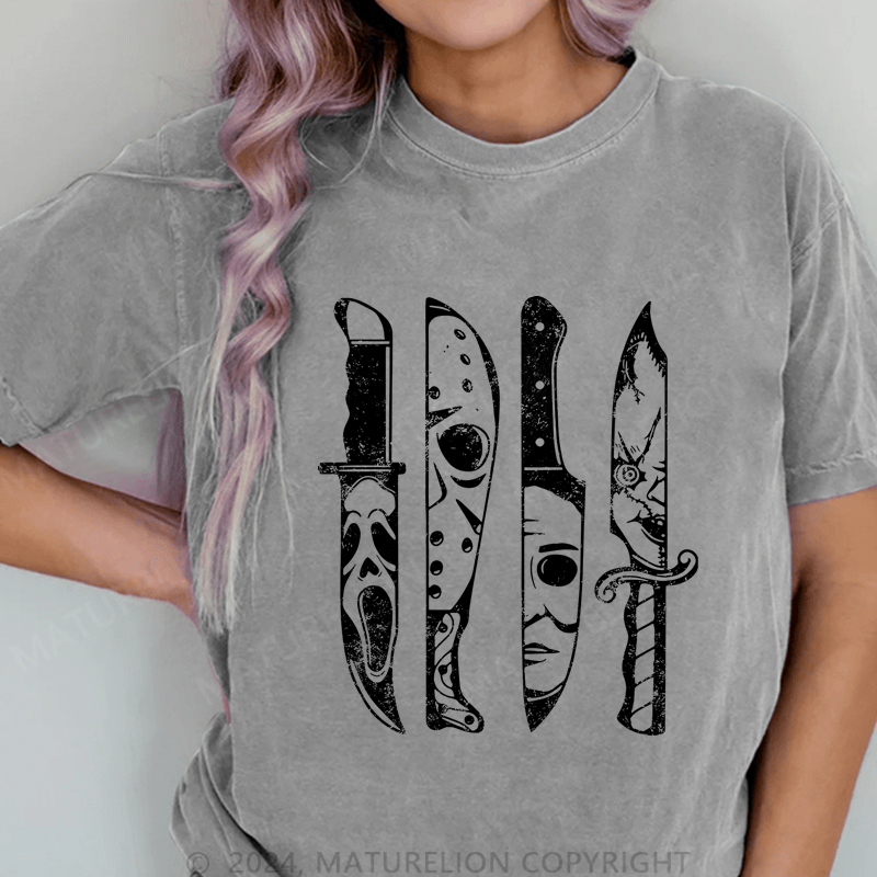 Maturelion Funny DTG Printing Washed Cotton T-Shirt