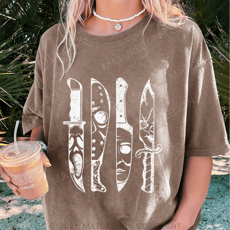 Maturelion Funny DTG Printing Washed Cotton T-Shirt