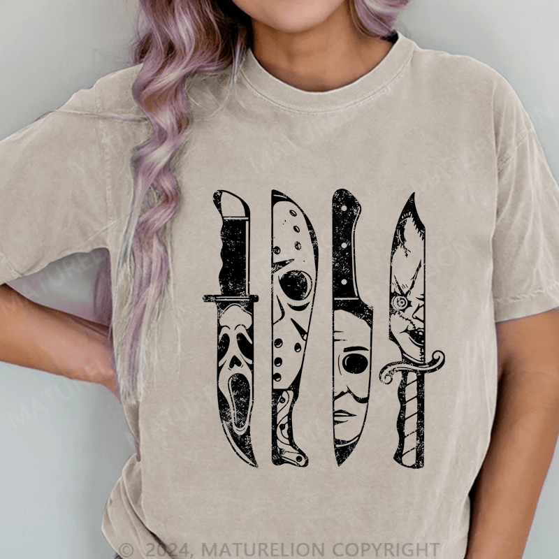 Maturelion Funny DTG Printing Washed Cotton T-Shirt