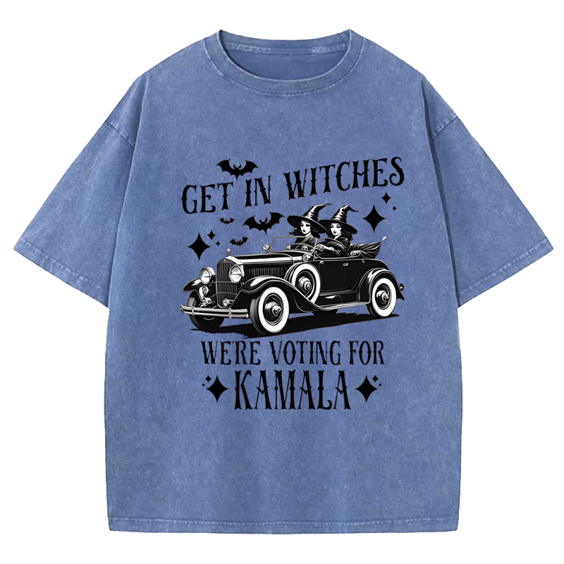Maturelion Halloween Get In Witches WeRe Voting For Kamala Cooling Performance DTG Printing Washed Cotton T-Shirt