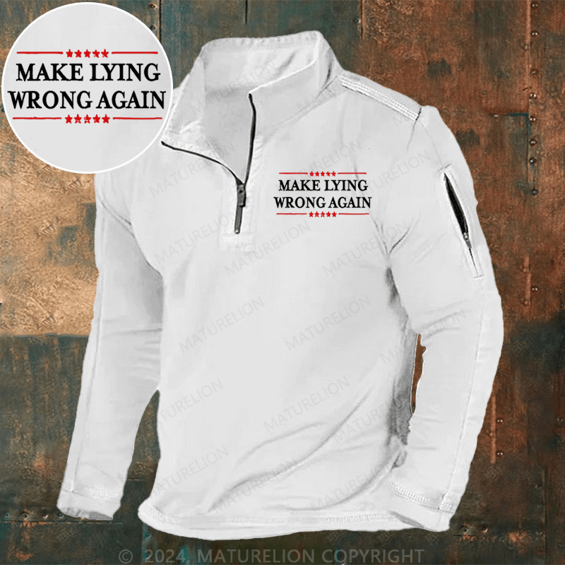 Maturelion Men's Henley Shirt Make Lying Wrong Again Henley Shirt