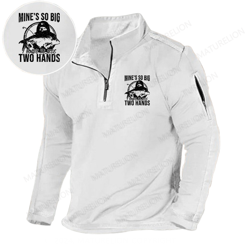 Maturelion Men's Henley Shirt Mine's So Big I Have To Use Two Hands Henley Shirt