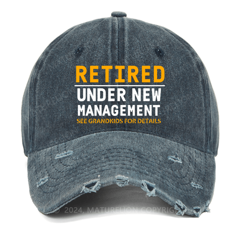 Maturelion Retired Under New Management See Grandkids For Details Washed Vintage Cap