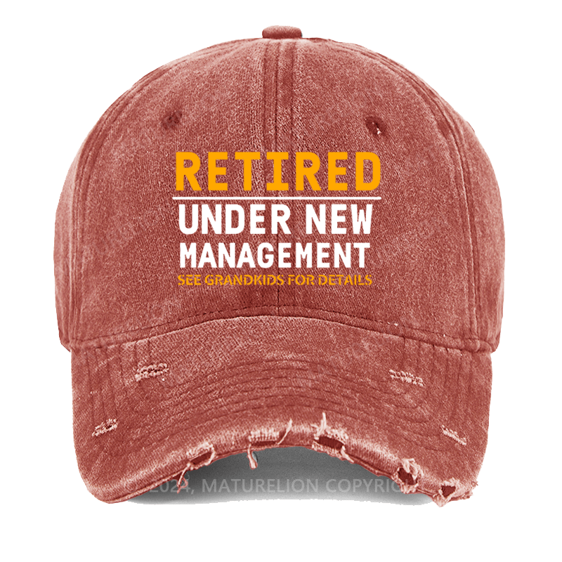 Maturelion Retired Under New Management See Grandkids For Details Washed Vintage Cap