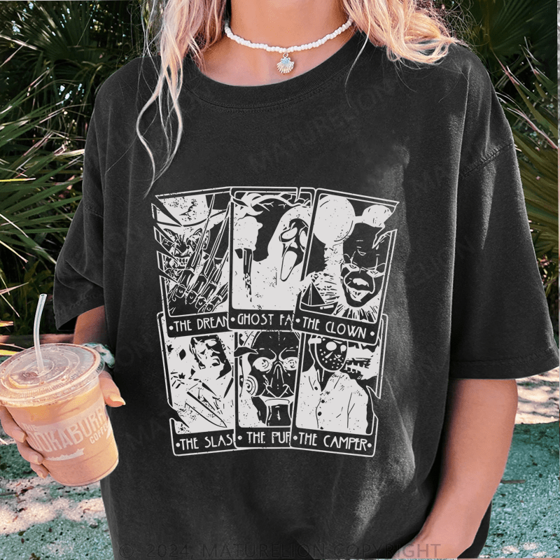 Maturelion The Clown The Camper DTG Printing Washed Cotton T-Shirt
