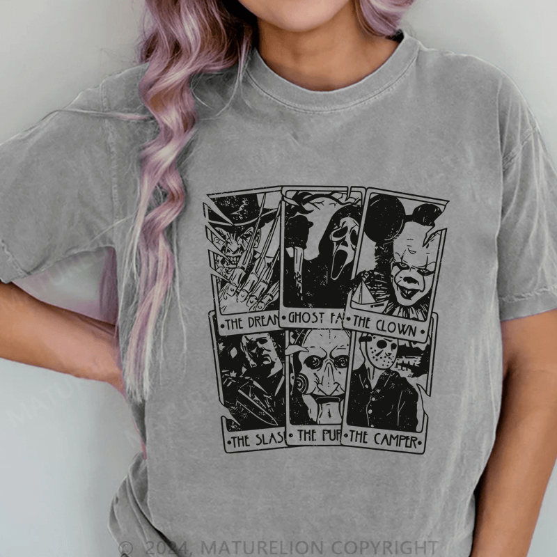 Maturelion The Clown The Camper DTG Printing Washed Cotton T-Shirt