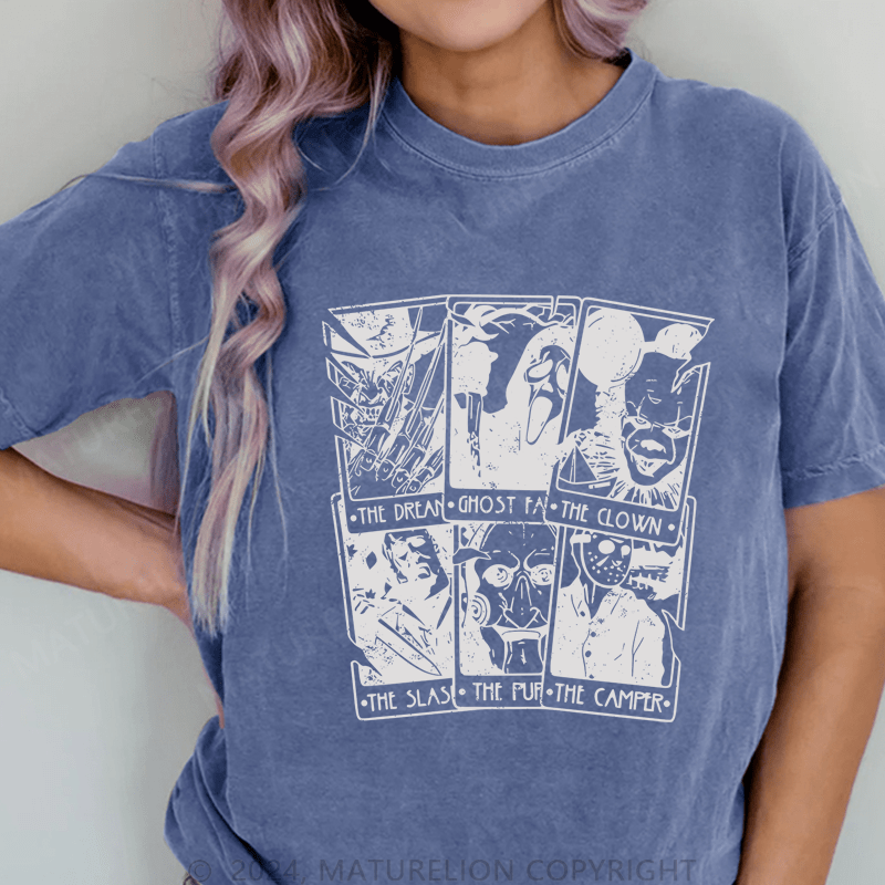 Maturelion The Clown The Camper DTG Printing Washed Cotton T-Shirt