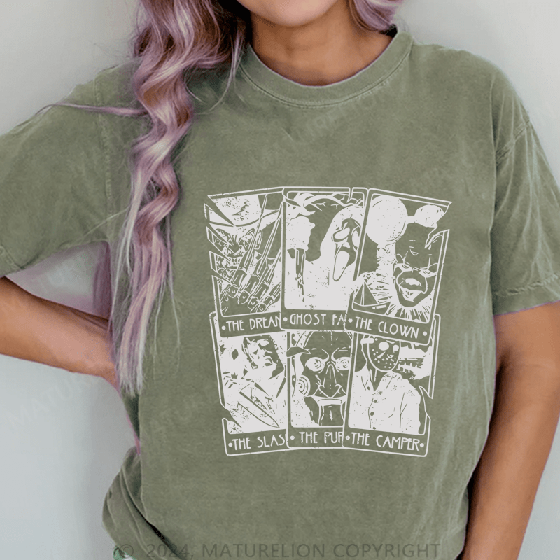 Maturelion The Clown The Camper DTG Printing Washed Cotton T-Shirt