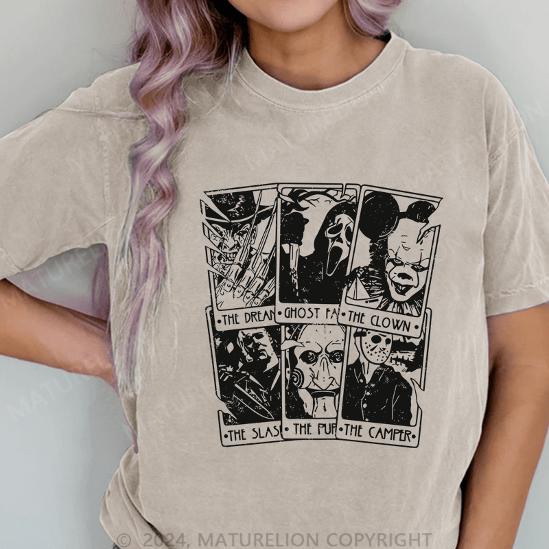 Maturelion The Clown The Camper DTG Printing Washed Cotton T-Shirt