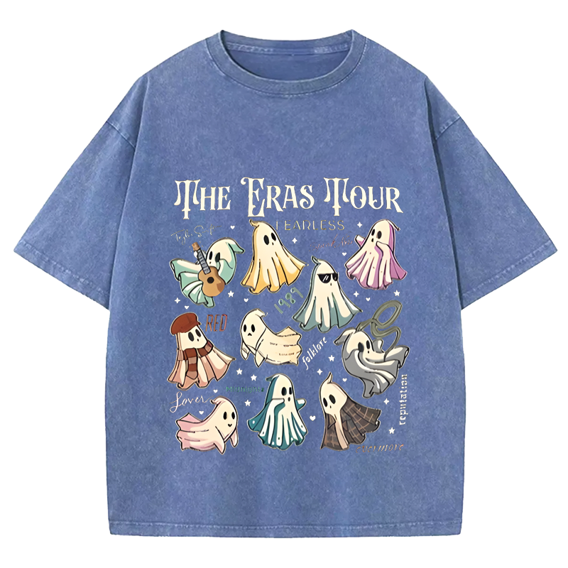 Maturelion Halloween The Eras Tour Ghost Halloween DTG Printing Washed Cotton T-Shirt