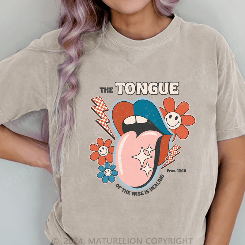Maturelion The Tongue Of The Wisteis Healing DTG Printing Washed Cotton T-Shirt