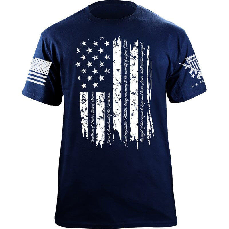 Maturelion Men's T-shirt 2nd Amendment Gold Flag Cotton T-shirt