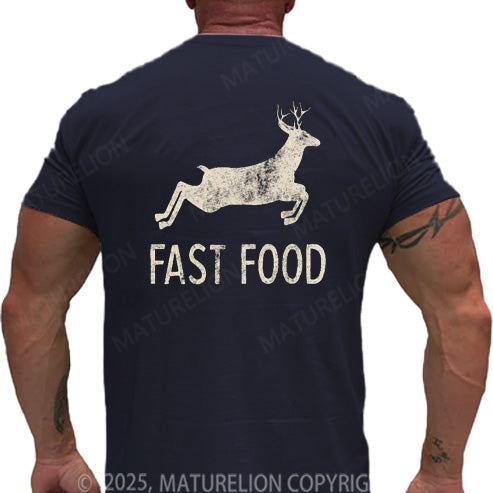 Maturelion Men's T-shirt Fast Food Cotton T-shirt