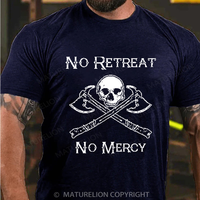 Maturelion Men's T-shirt No Retreat No Mercy Cotton T-shirt