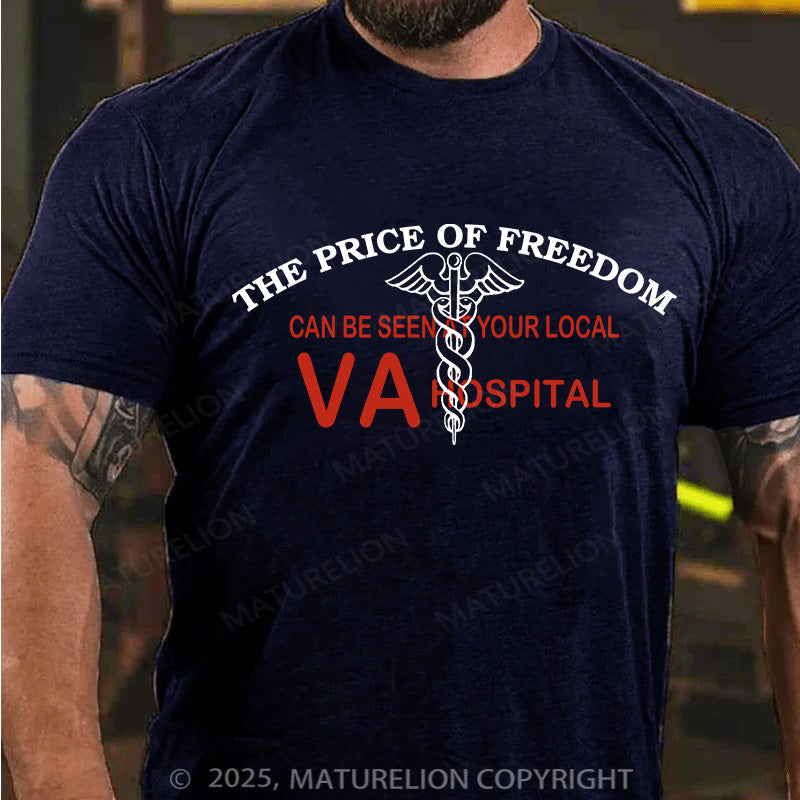 Maturelion Men's T-shirt The Cost Of Freedom Patch Cotton T-shirt