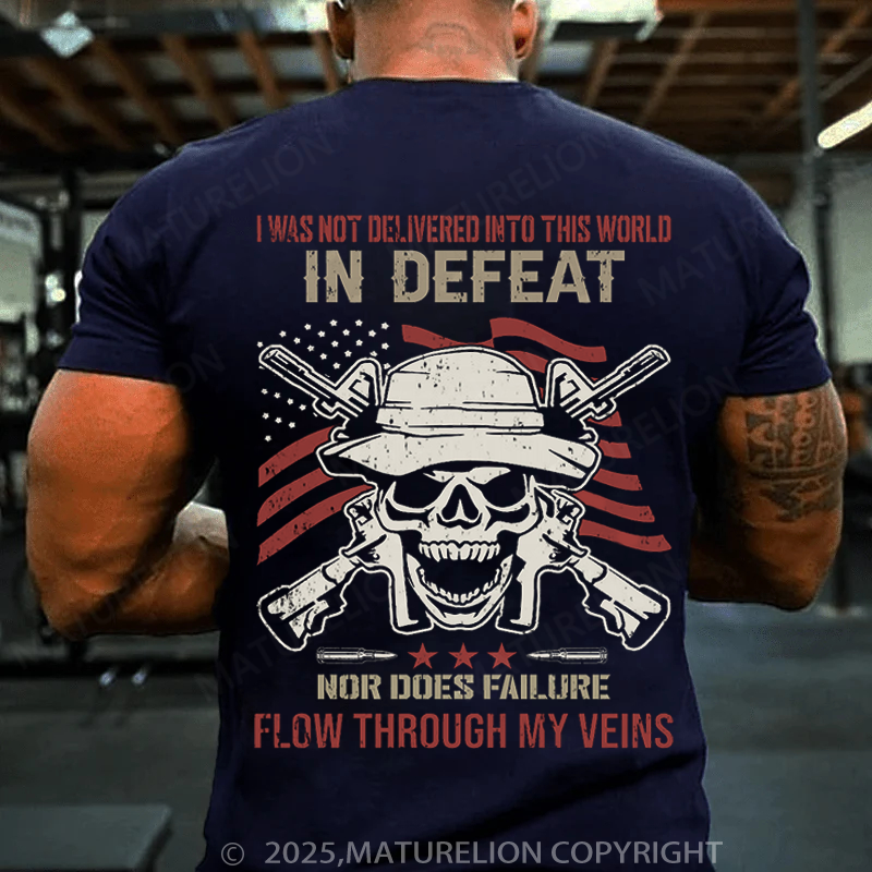 Maturelion Men's T-shirt Born for Victory, Never for Defeat Cotton T-shirt