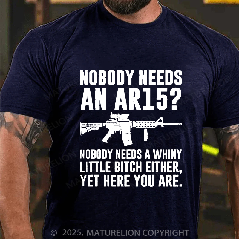 Maturelion Men's T-shirt Nobody Needs An AR15 Cotton T-shirt