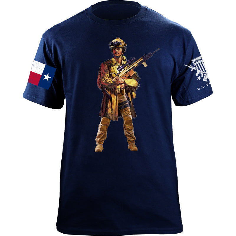 Maturelion Men's T-shirt Tactical Davy Crockett Cotton T-shirt