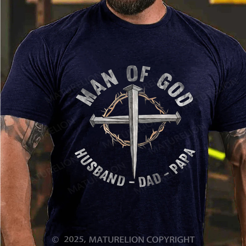 Maturelion Men's T-shirt Man Of God Father's Day T-shirt