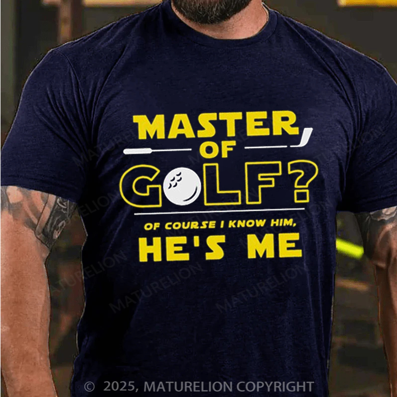 Maturelion Men's T-Shirt Master of Golf Cotton T-shirt