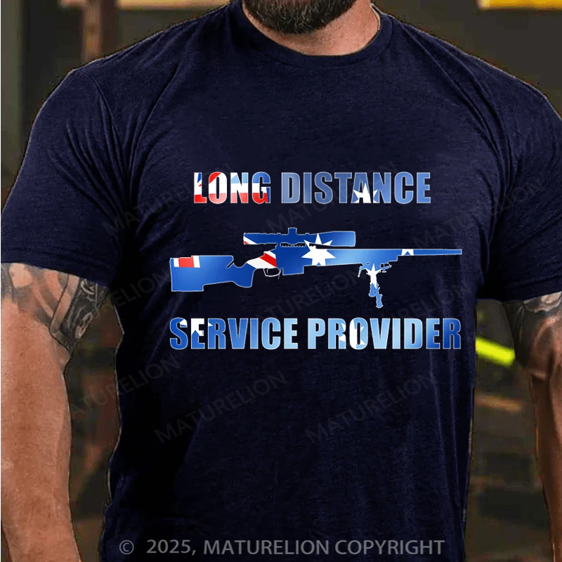 Maturelion Men's T-shirt Long Distance Service Provider Cotton T-shirt